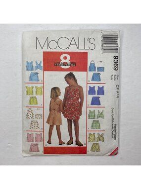 Vintage McCall's Cut Pattern 9369 Size Children Girls Tops Shorts Skorts 4 5 6